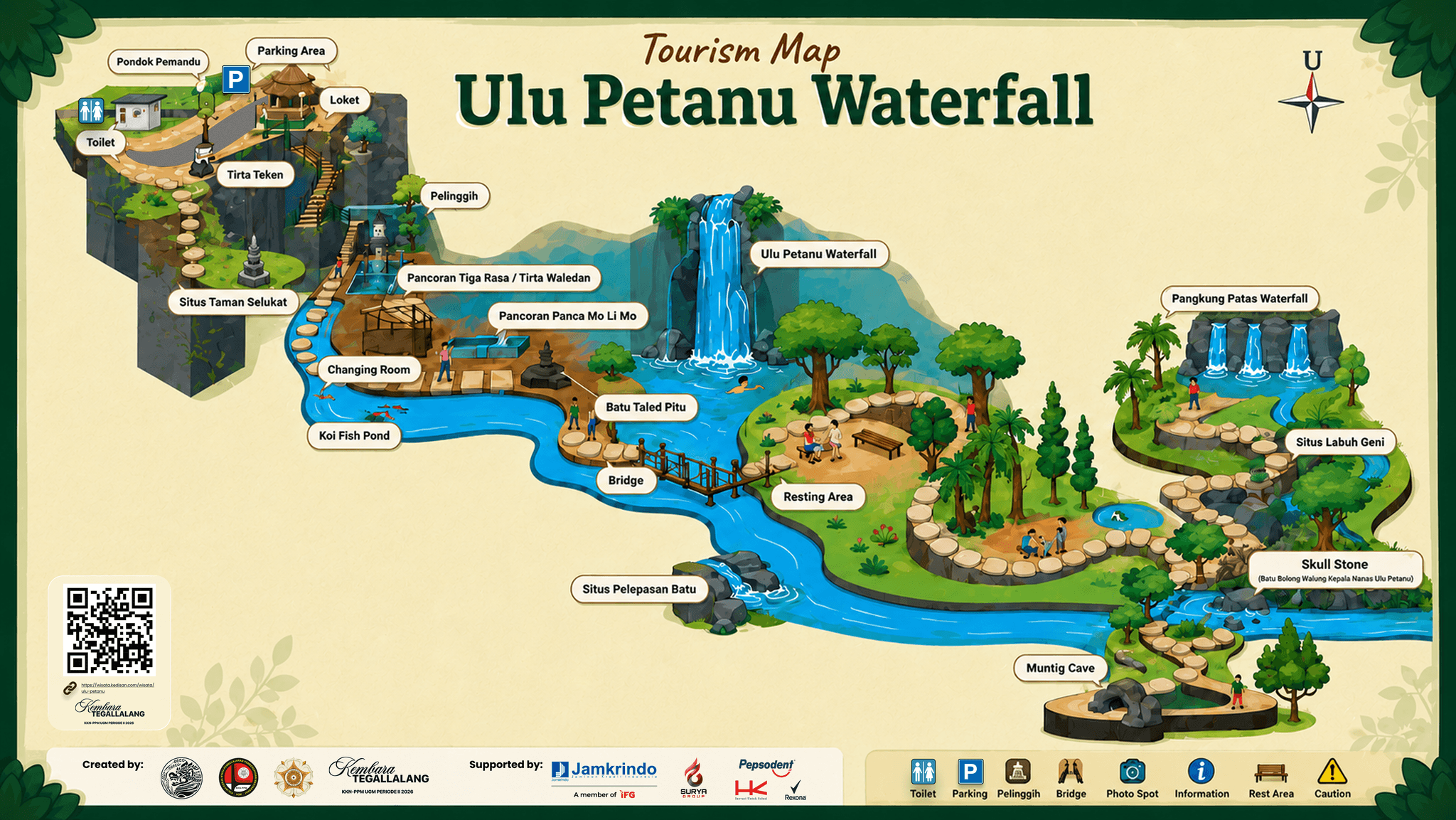 Peta Wisata Ulu Petanu Waterfall